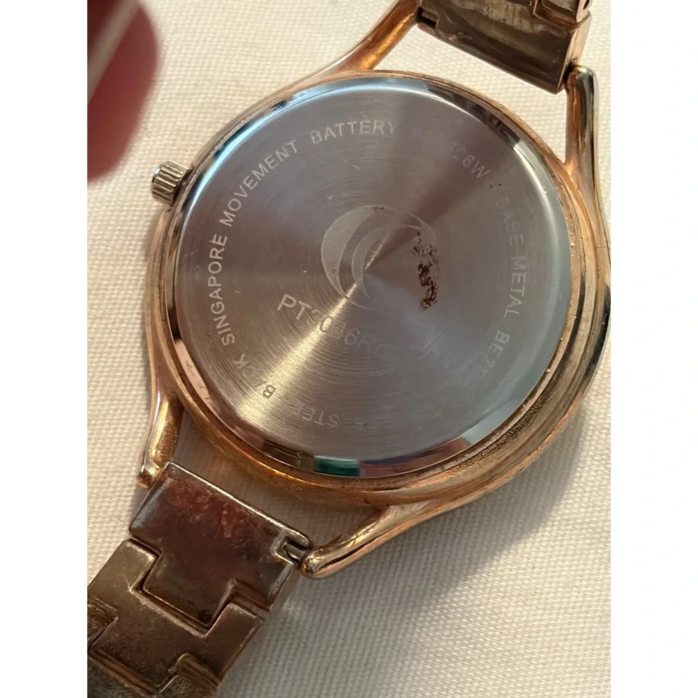 Rose Gold Rhinestone Bezel Watch Elegant‎ Womens Analog Fashion Jewelry